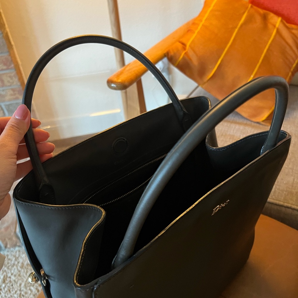 Charcoal Dior Medium Tote with Arched Handles - Picture 3 of 6